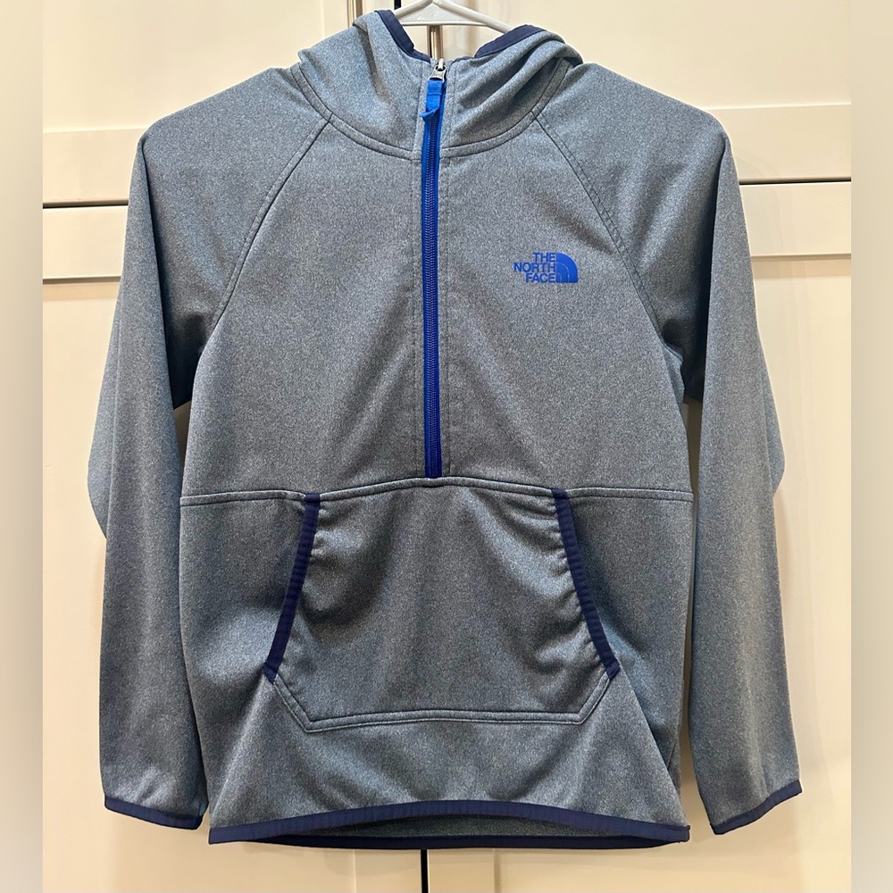 North Face Kids' Blue and Gray Hoodie